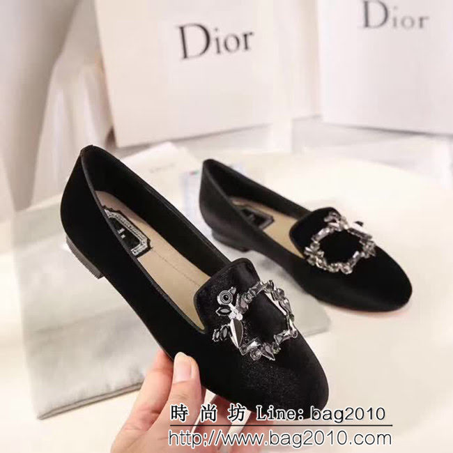 DIOR迪奧 新款系列方扣款 韓國絨 時尚女單鞋 QZS1408